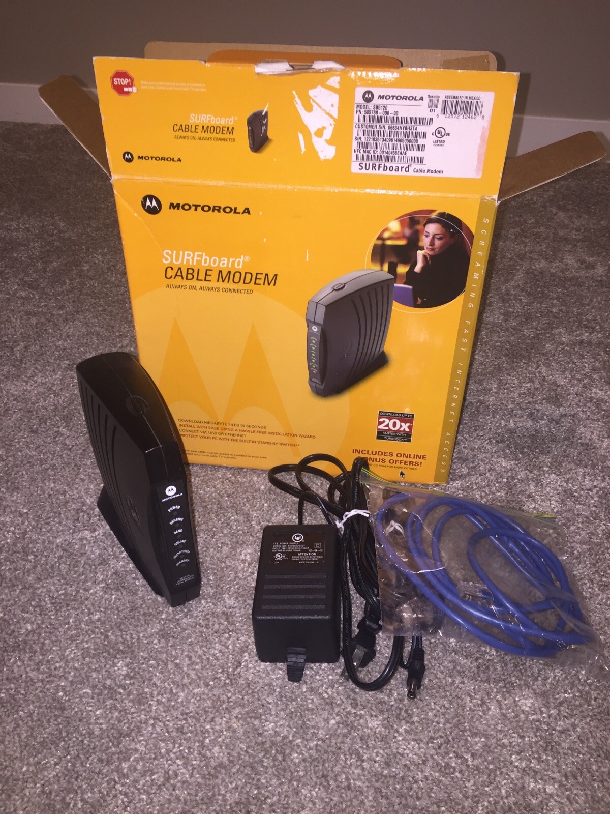Motorola SURFboard SB5120 Cable Modem in Box