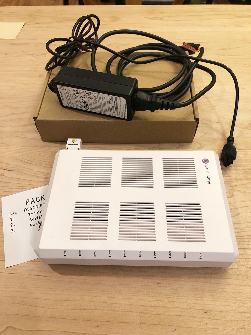 Alcatel Lucent NOKIA G-240G-A Fiber Optic Modem Network Terminal 7368 ISAM w/ PS