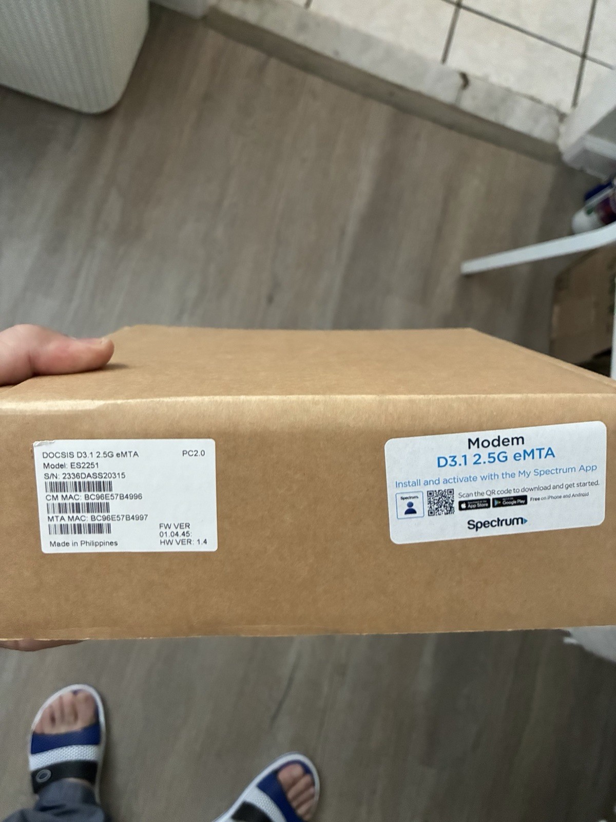 Spectrum ES2251 eMTA High Speed DOCSIS 3.1 Modem 2.5 Gbps