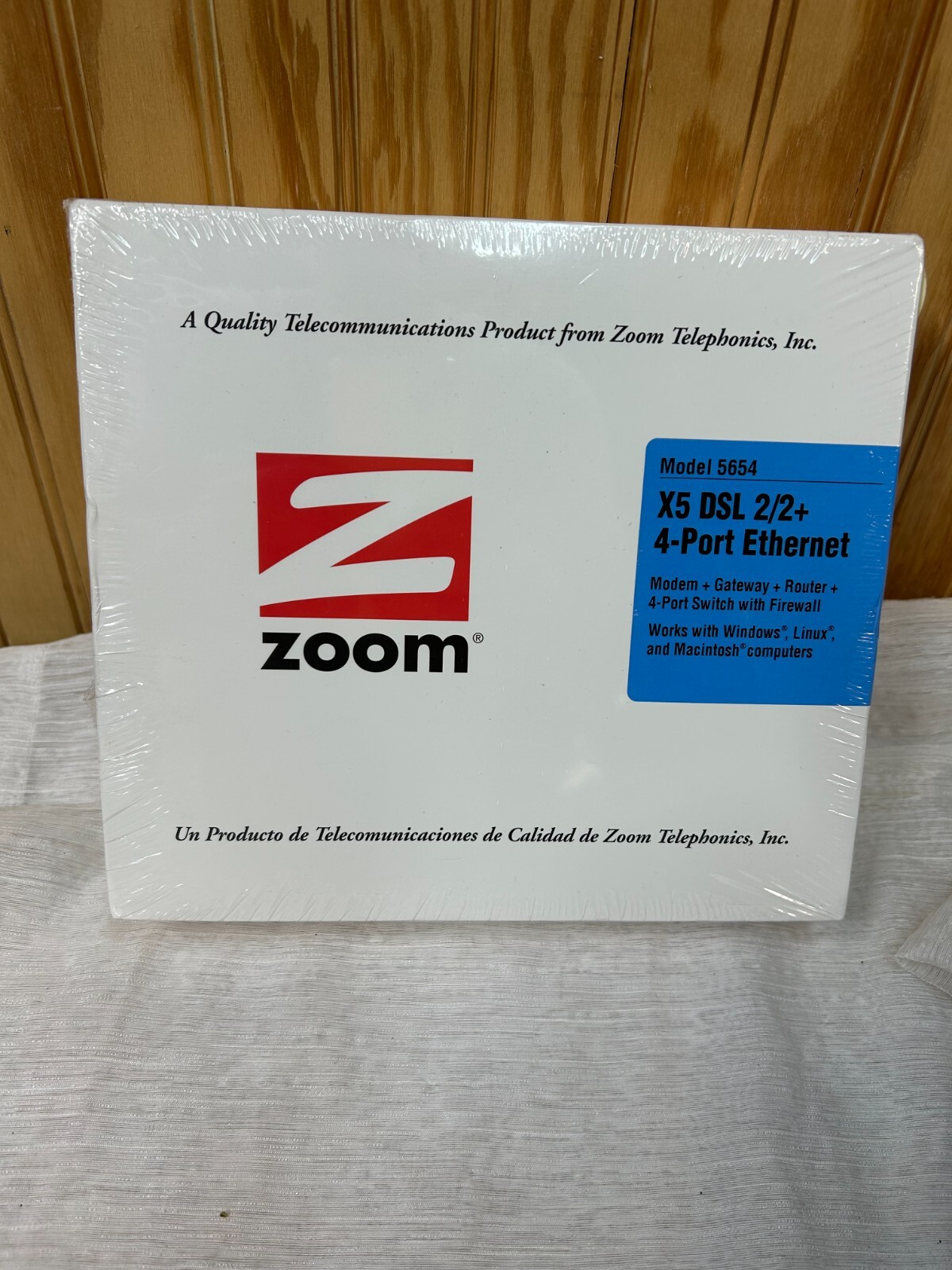 Sealed Zoom X5 DSL 2/2+ 4-Port Ethernet Modem Model 5654 Gateway Router