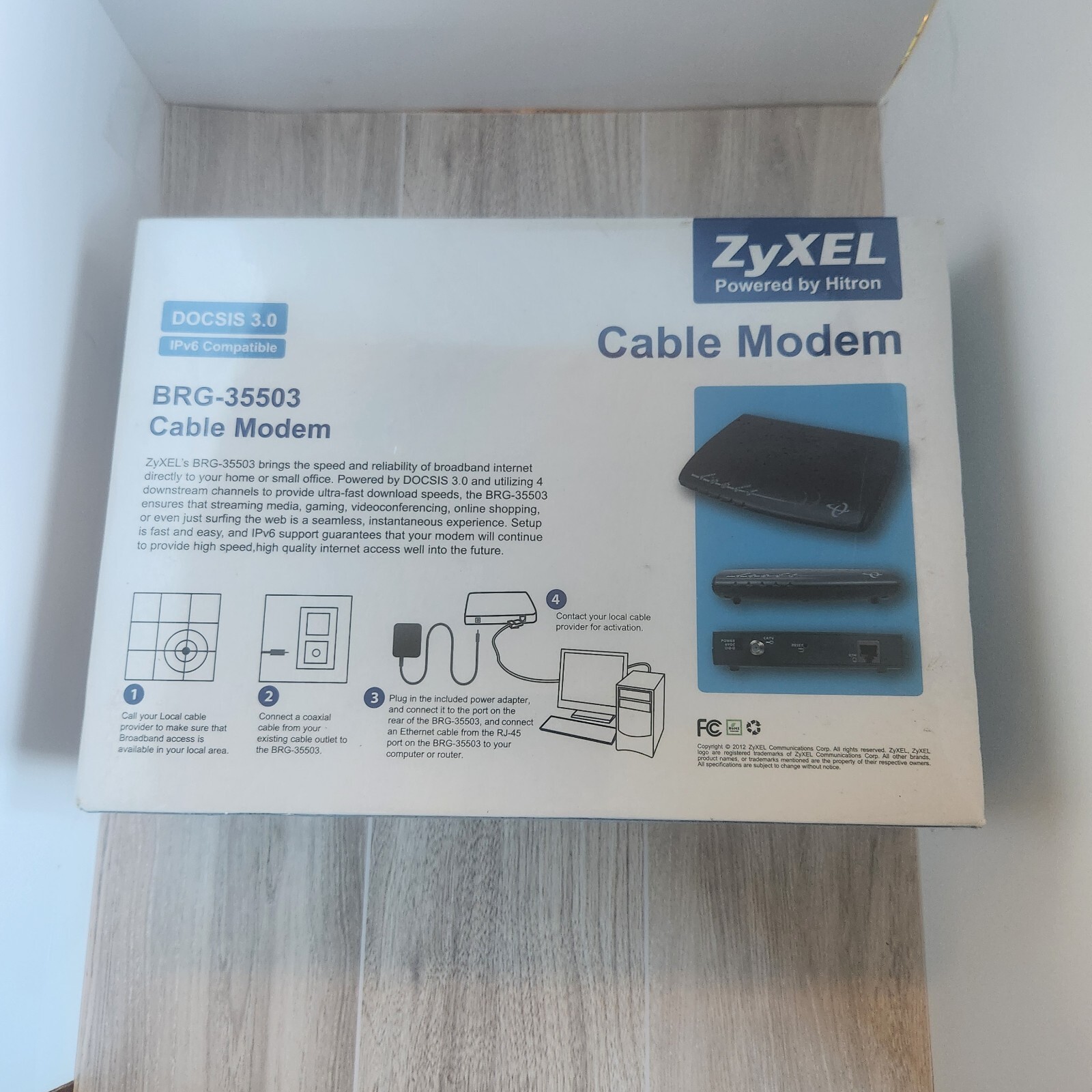 Brand new ZyXEL BRG-35503 Wired Cable Modem DOCSIS 3.0 IPv4 & IPv6 Compatible