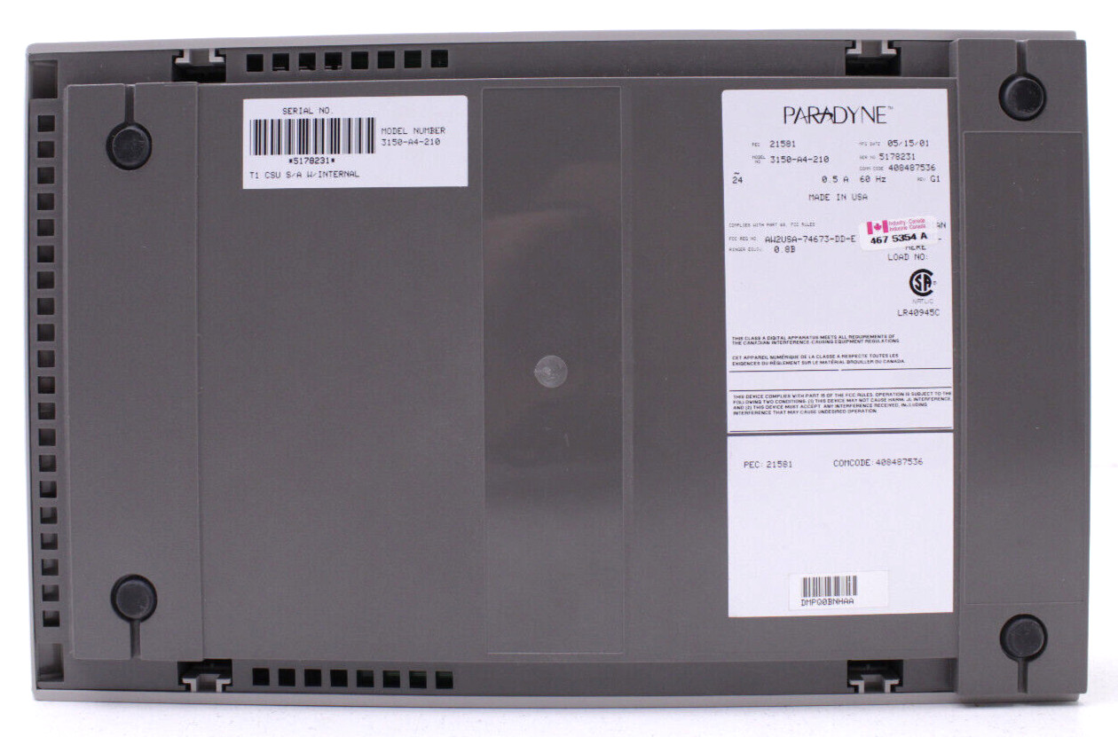PARADYNE Acculink 3150-A4-210 60Hz Modem Communication w/ Power Adapter