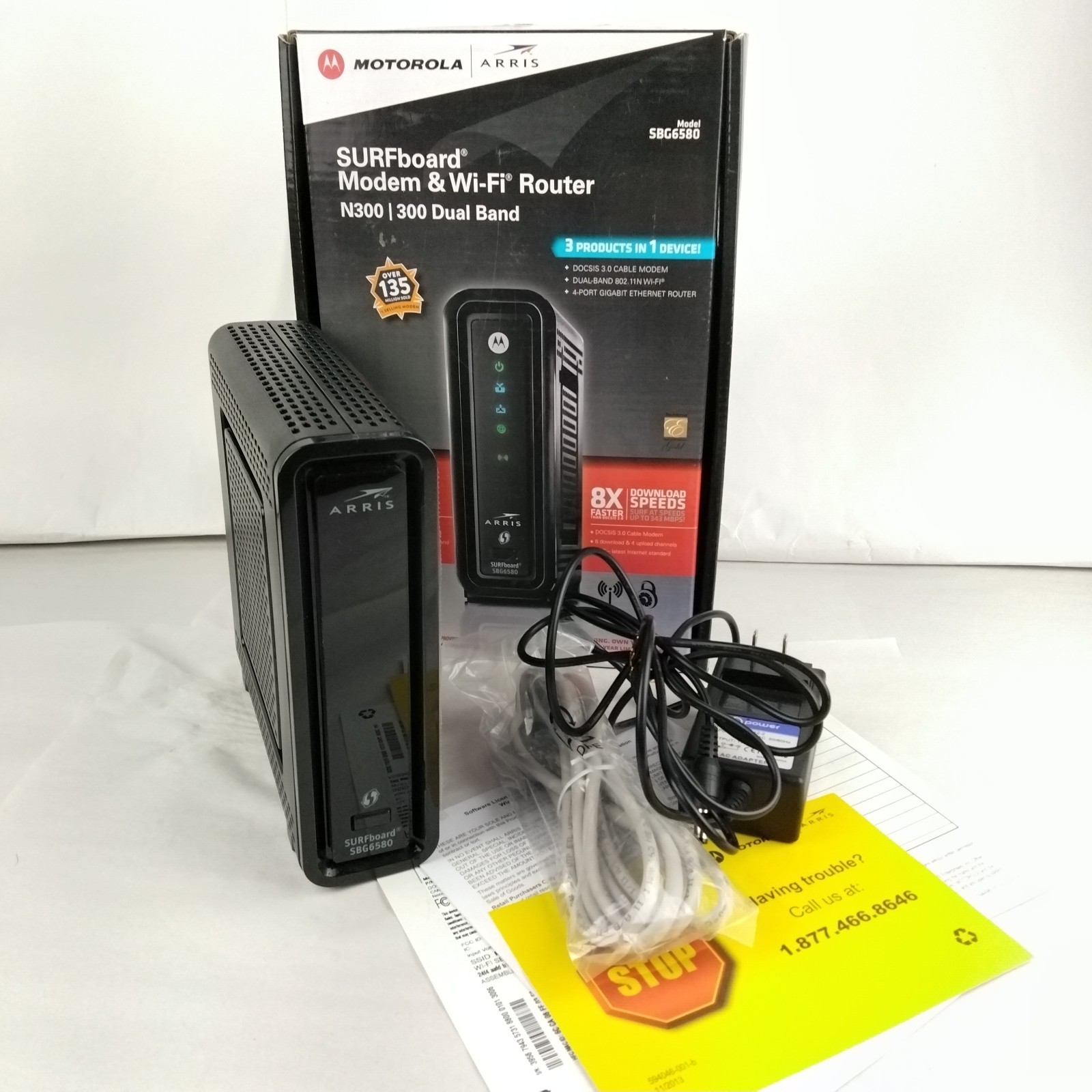 Motorola Surfboard N300 SBG6580 DOCSIS 3.0 WiFi Cable Modem Router