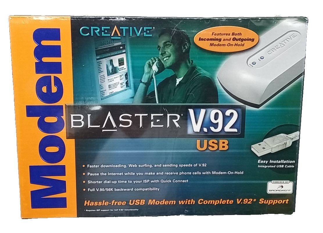 1 QTY Unopened Creative Modem Blaster USB 56Kbps V.92 Serial Windows XP 2000