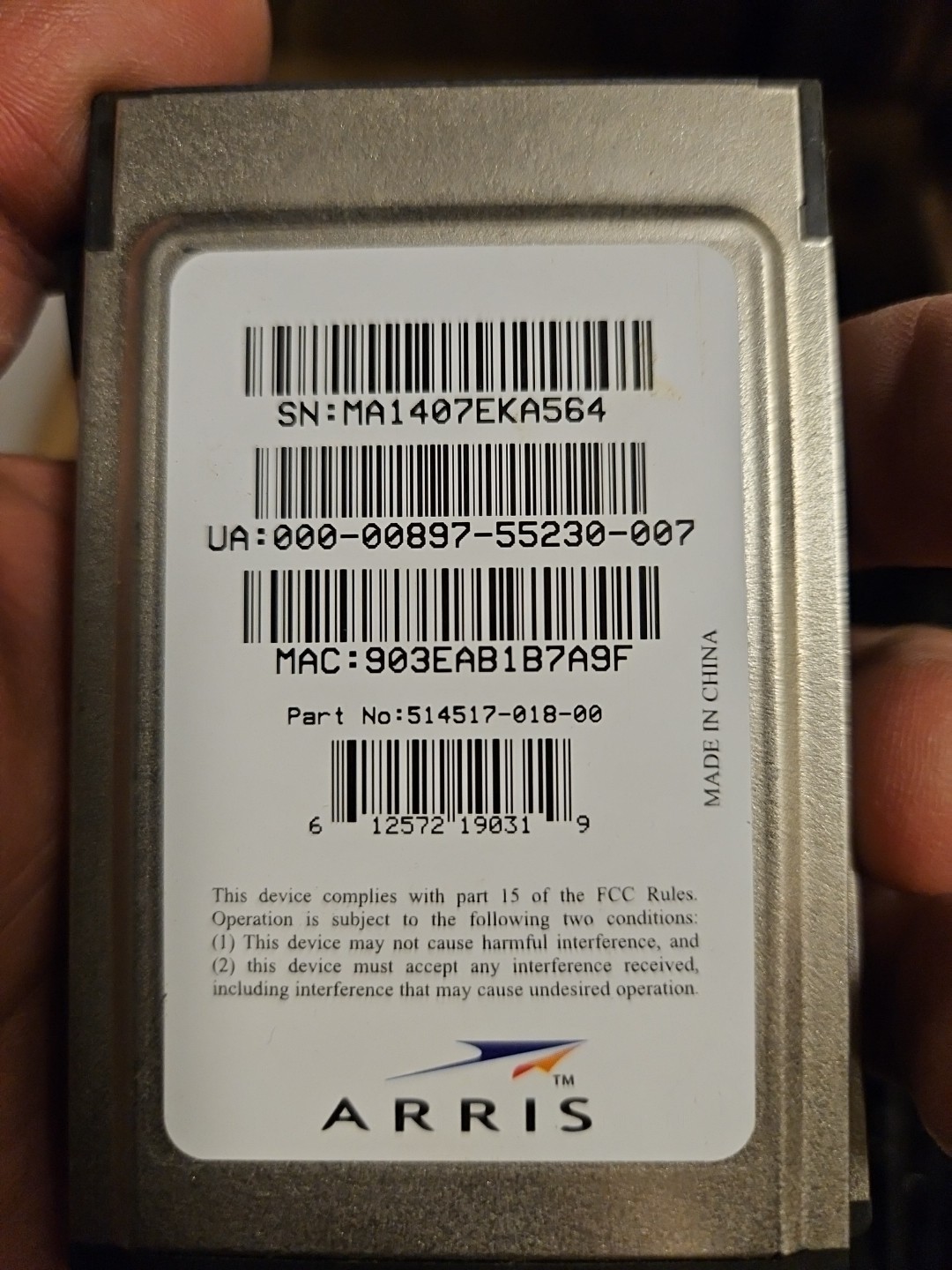 Motorola/Arris M-Card MediaCipher Multi Stream 514517-018-00