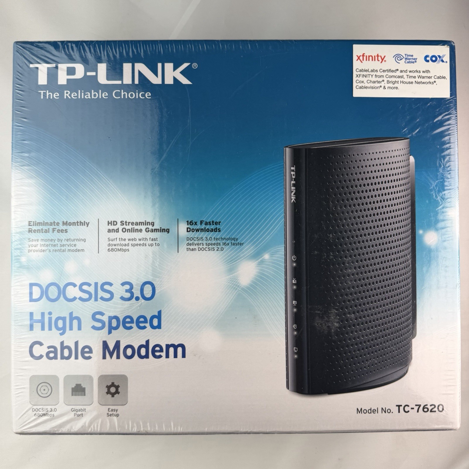 TP-Link TC-7610 DOCSIS 3.0 Cable Modem New Sealed Xfinity Comcast Time Warner