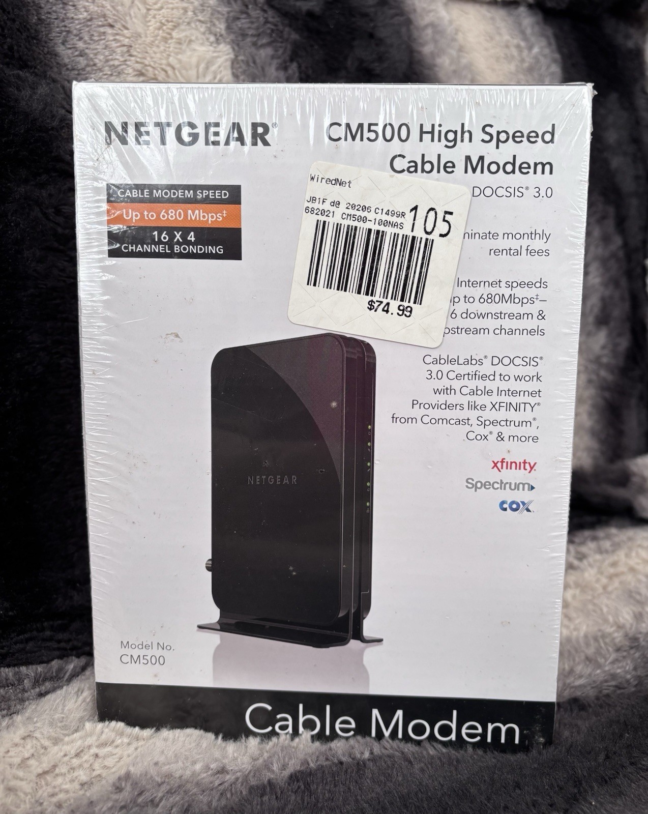 NETGEAR CM500 High Speed Cable Modem 680 Mbps (16×4) Docsis 3.0 FACTORY SEALED!