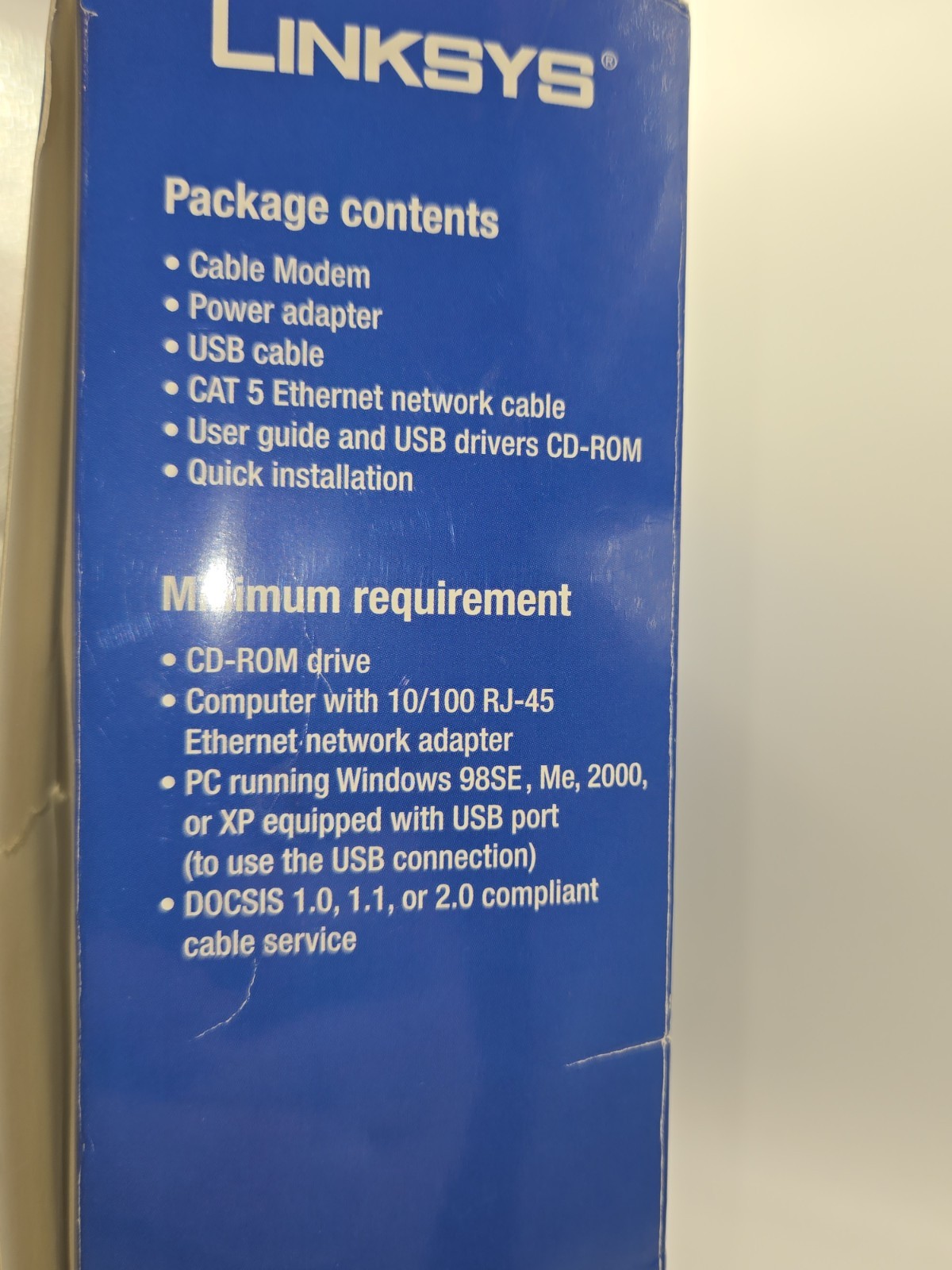 Cisco-Linksys Cable Modem with Ethernet USB Connection CM100 100% Complete