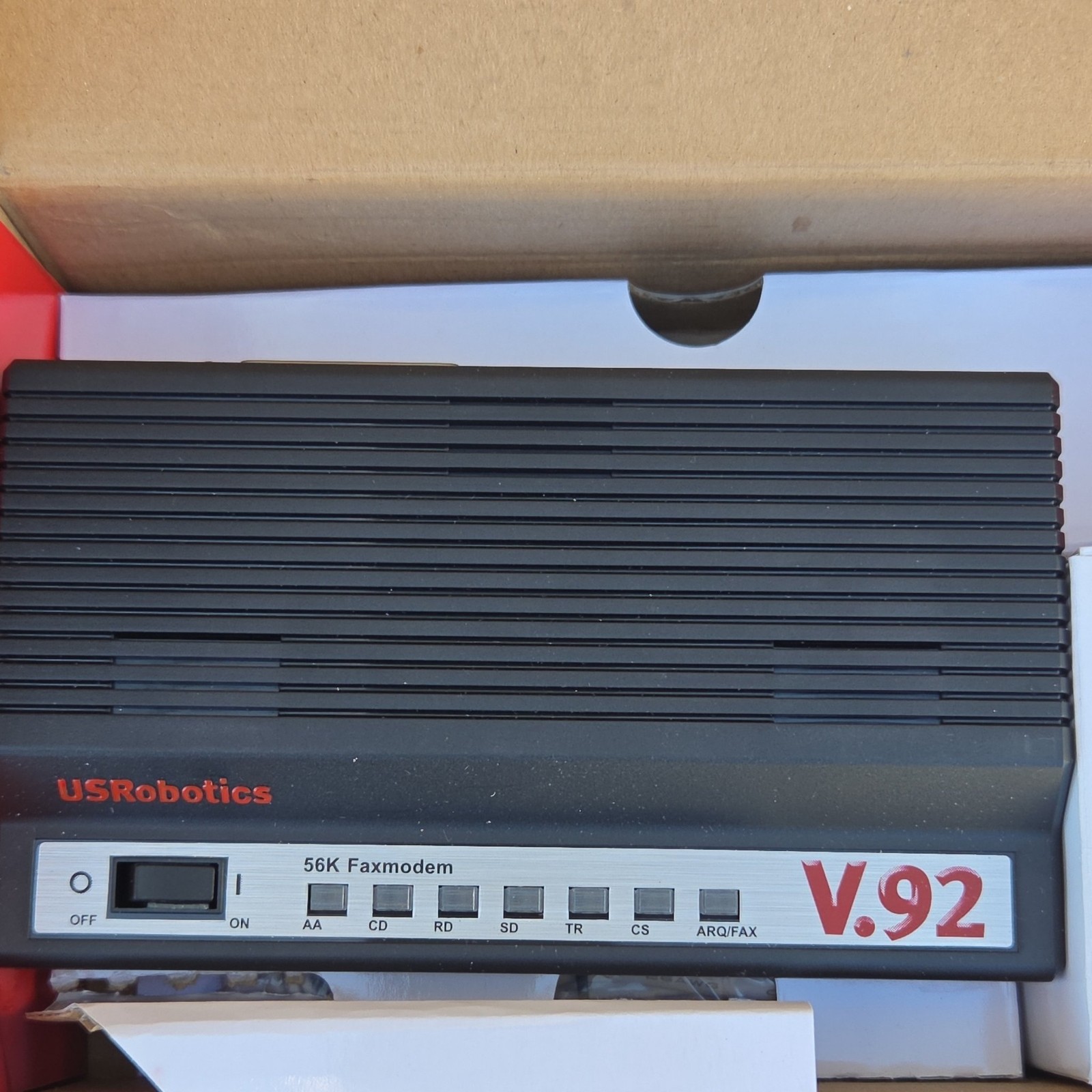 USRobotics 56K Faxmodem 5686G V.92 V.90 Plug & Play External Modem Black