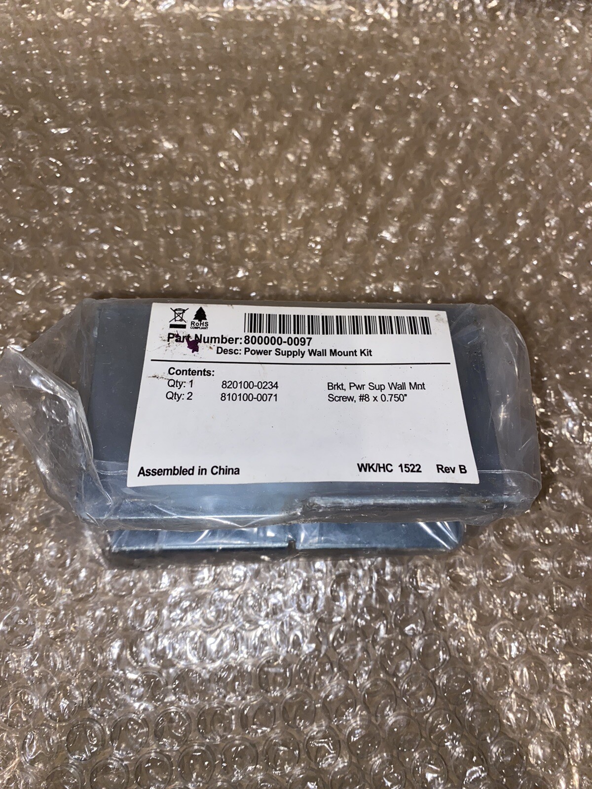 Hatteras Networks Power Supply Bracket Wall Mount New – P/N 800000-0097