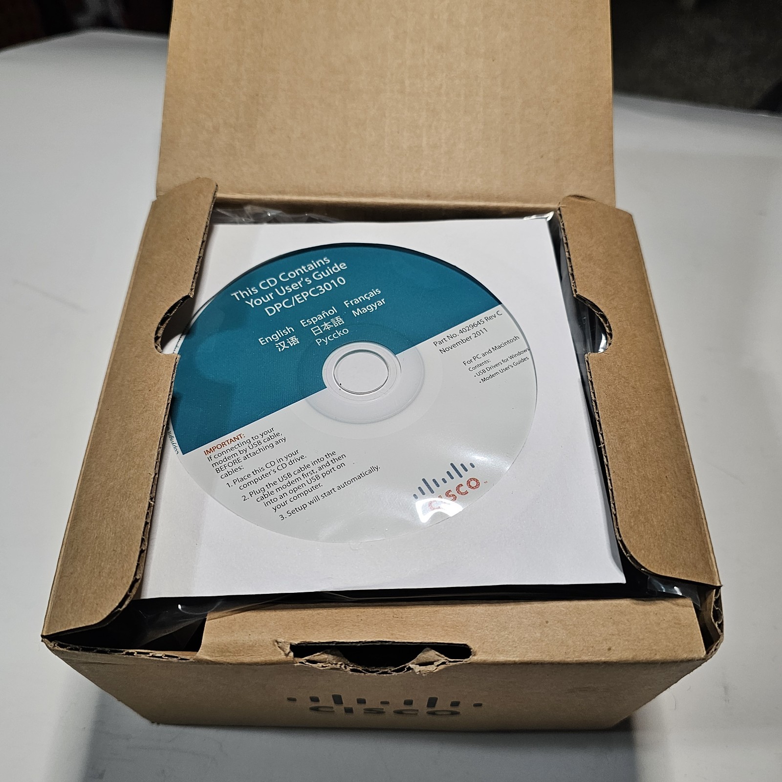 NEW Cisco DPC3010 (4027668) Modem With Cord Ethernet And USB Ports Free Shipping
