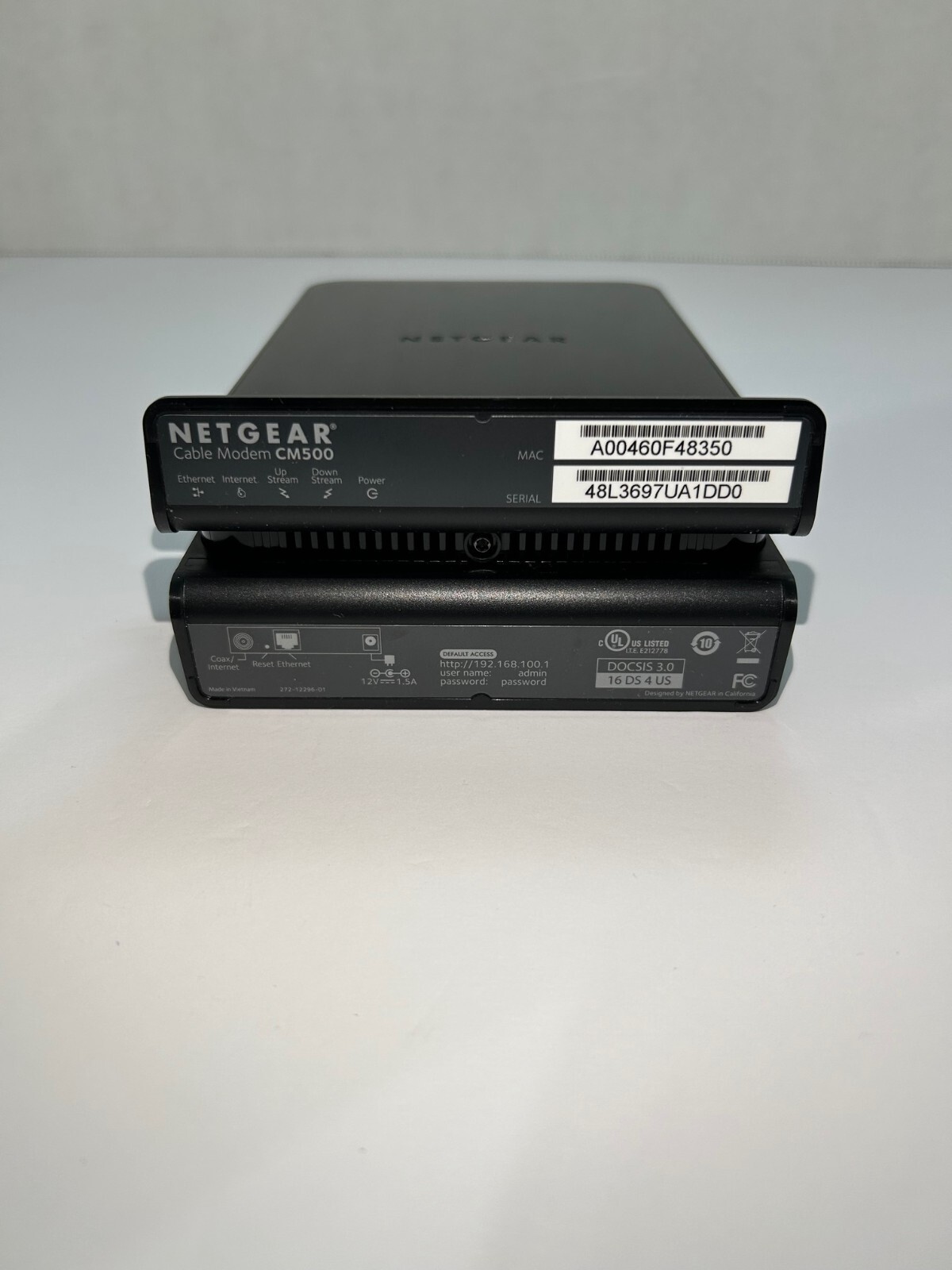 NETGEAR Cable Modem CM500 (CM500100NAS) 680 Mbps – Black-Good