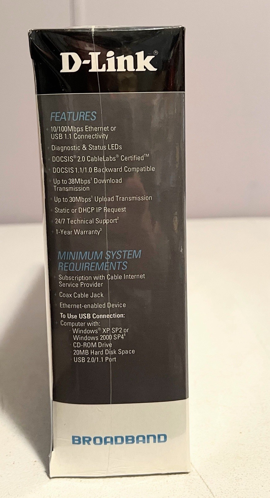 NEW D-Link DCM-202 Broadband Cable Modem Internet Windows Sealed Box With Cables