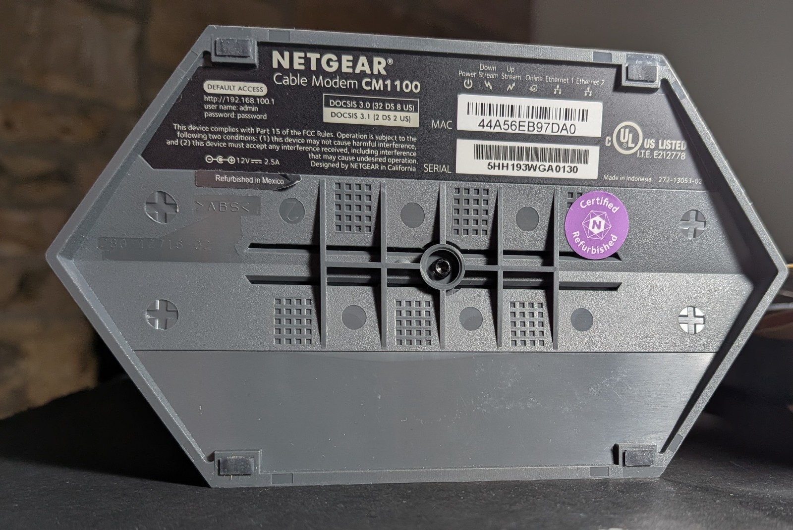 Netgear CM1100 DOCSIS 3.1 Multi-Gig Cable Modem