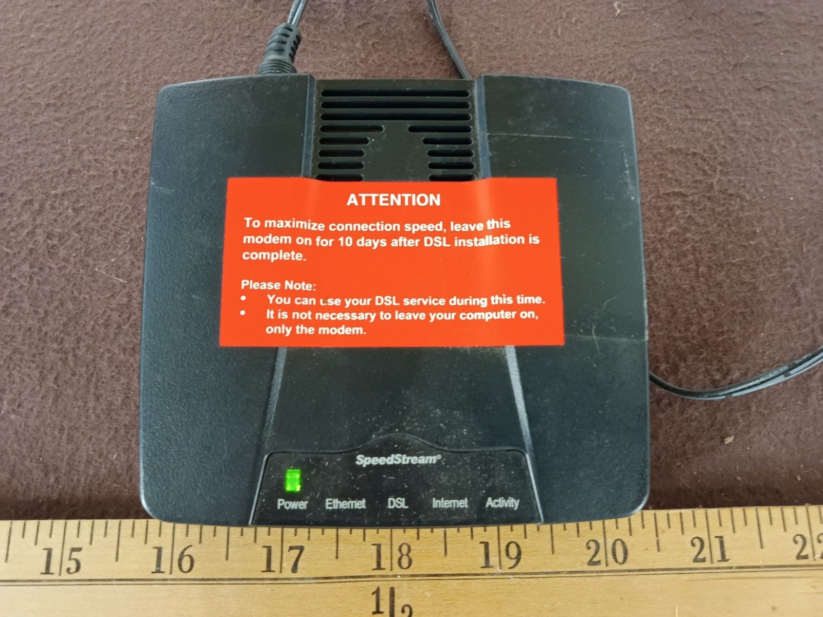 Siemens SpeedStream 4100 ADSL Modem – Powers On – Untested – AS‑IS