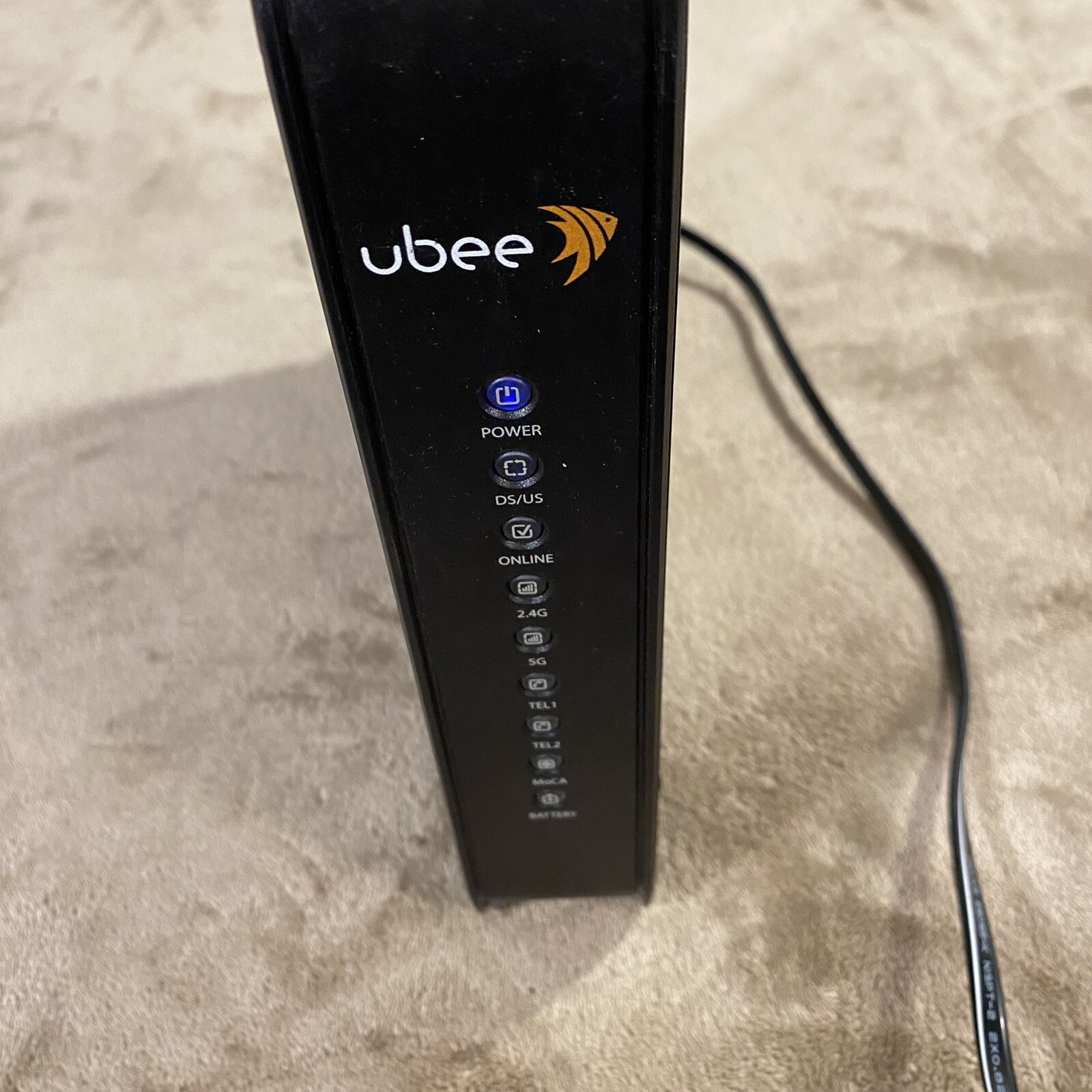 Ubee DVW32CB Advanced Wireless Voice Gateway Modem and Router with power cord