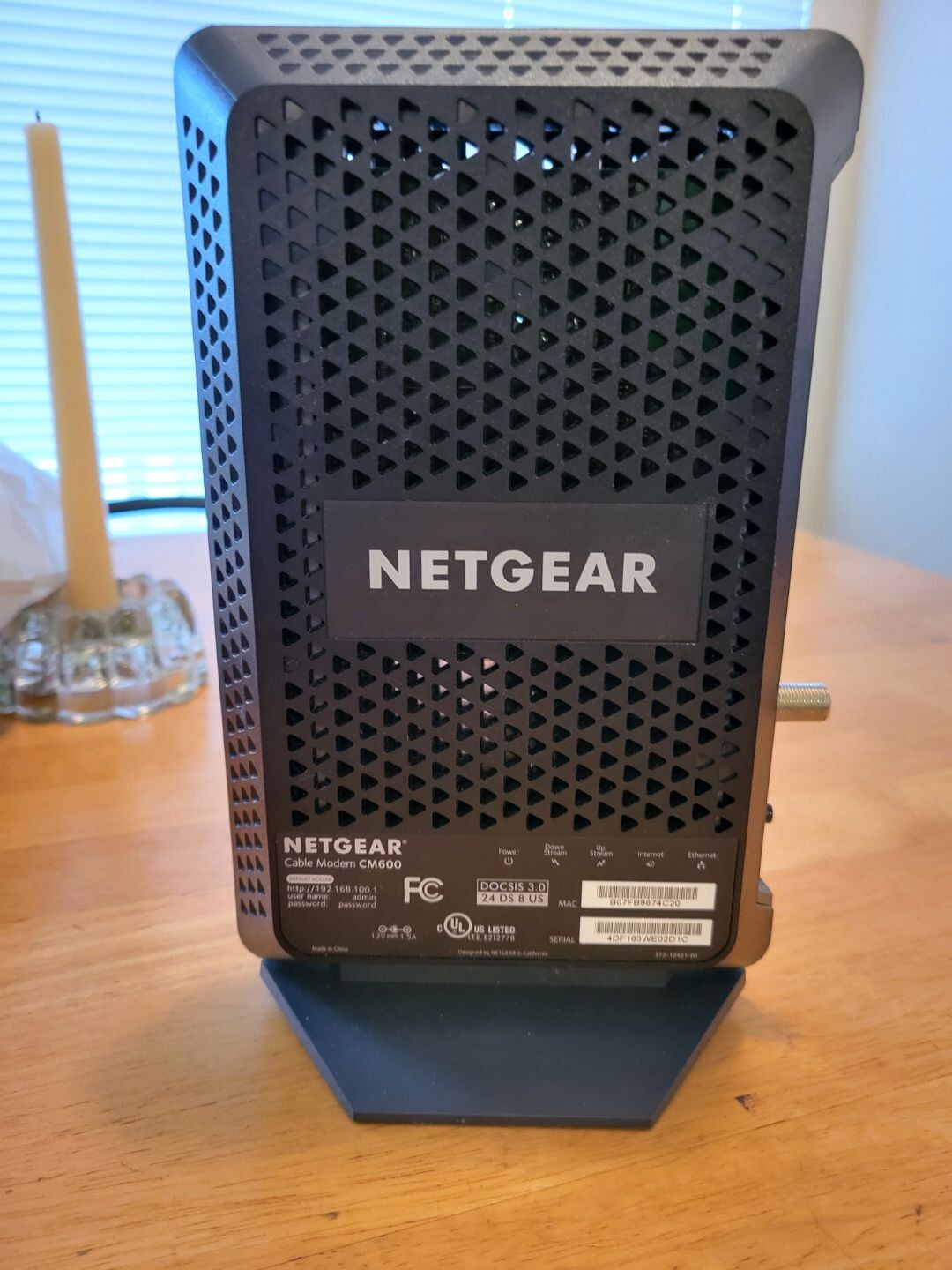 NETGEAR CM600-1AZNAS 960Mbps DOCSIS 3.0 Cable Modem. Used, great condition