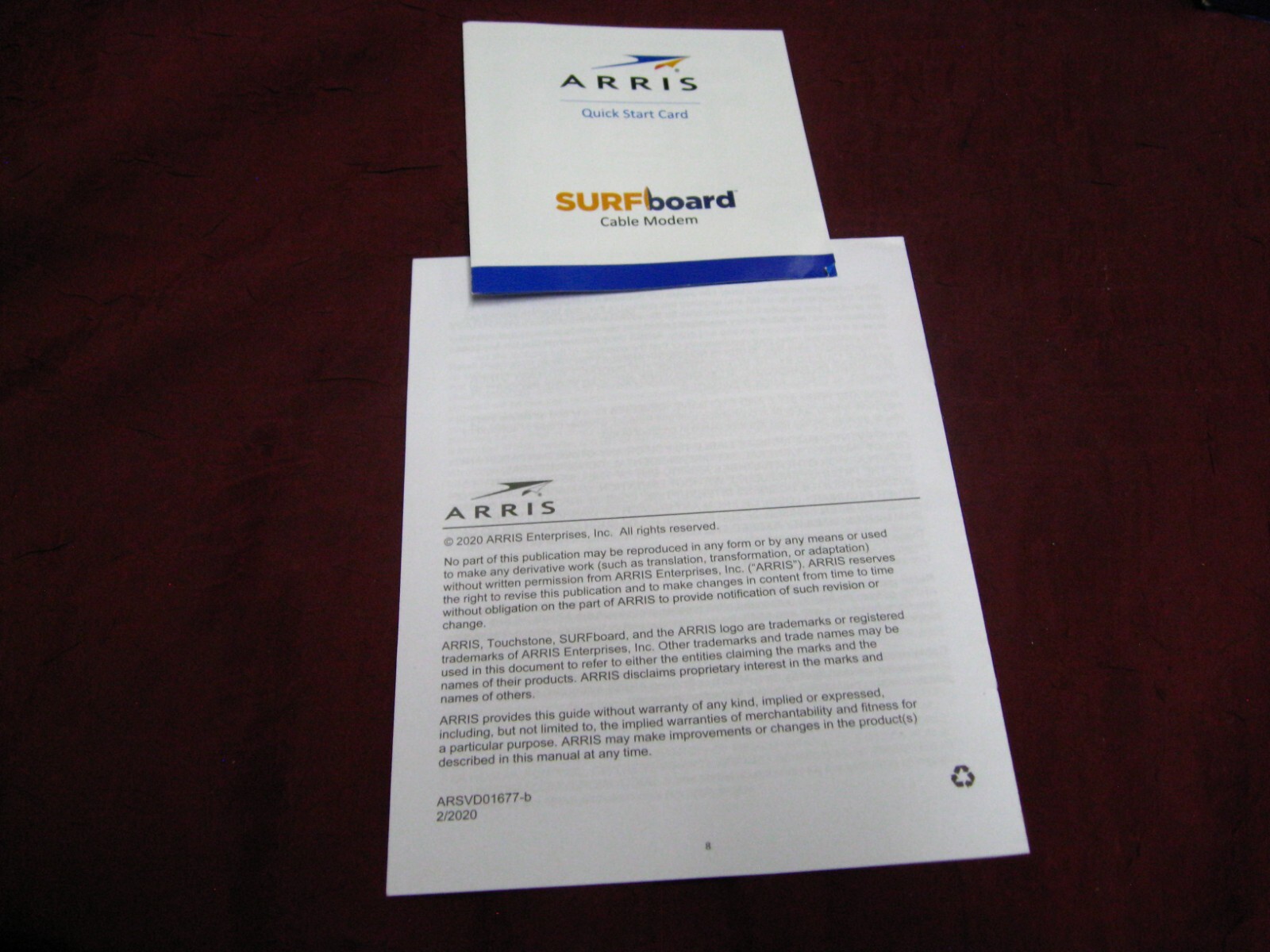 ARRIS SURFboard SB8200 Router DOCSIS 3.1 10 Gbps Cable Modem