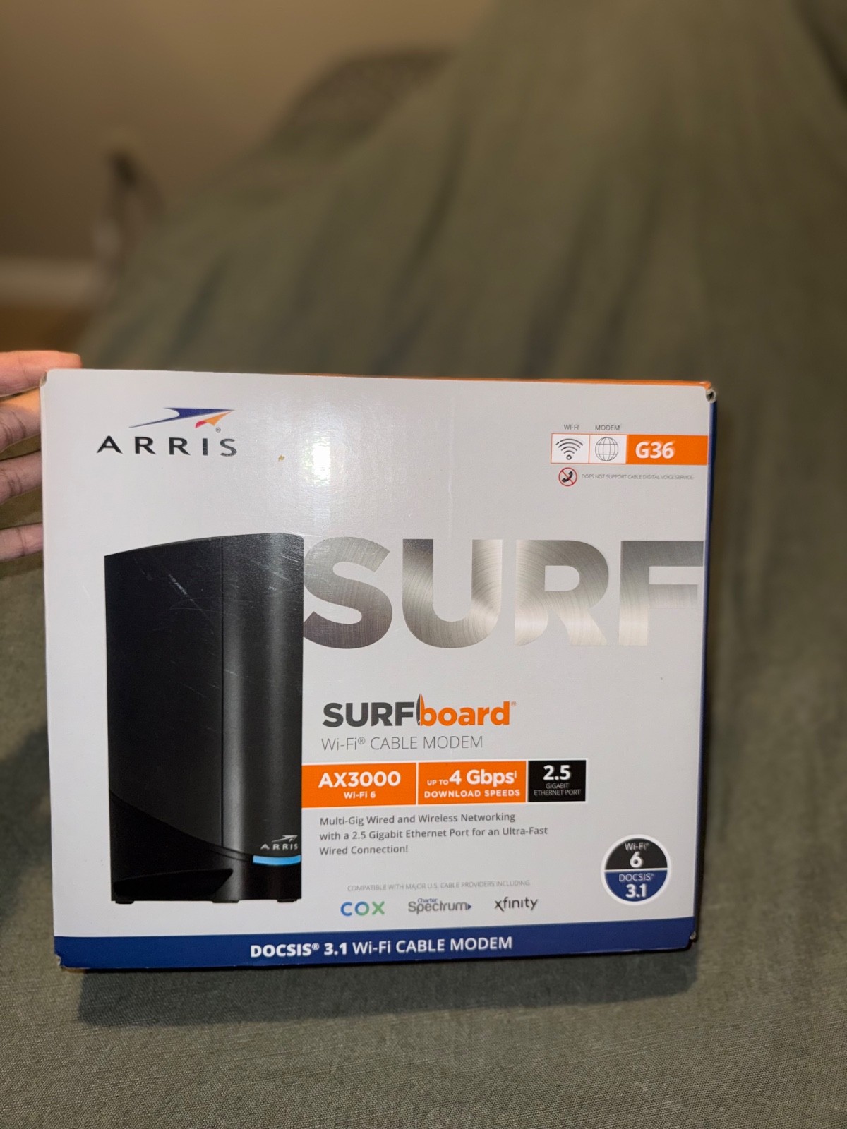 Arris surf WiFi modem AX3000 with up to Gbps download speed with warranty