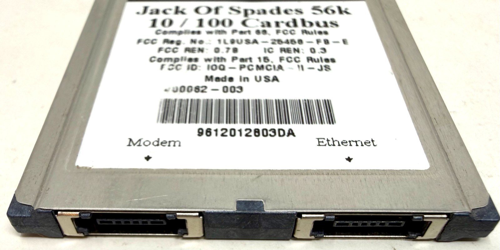 Ositech Jack of Spades 56K Modem DPI 10/100 Base TX Trump Card CardBus Trumpcard