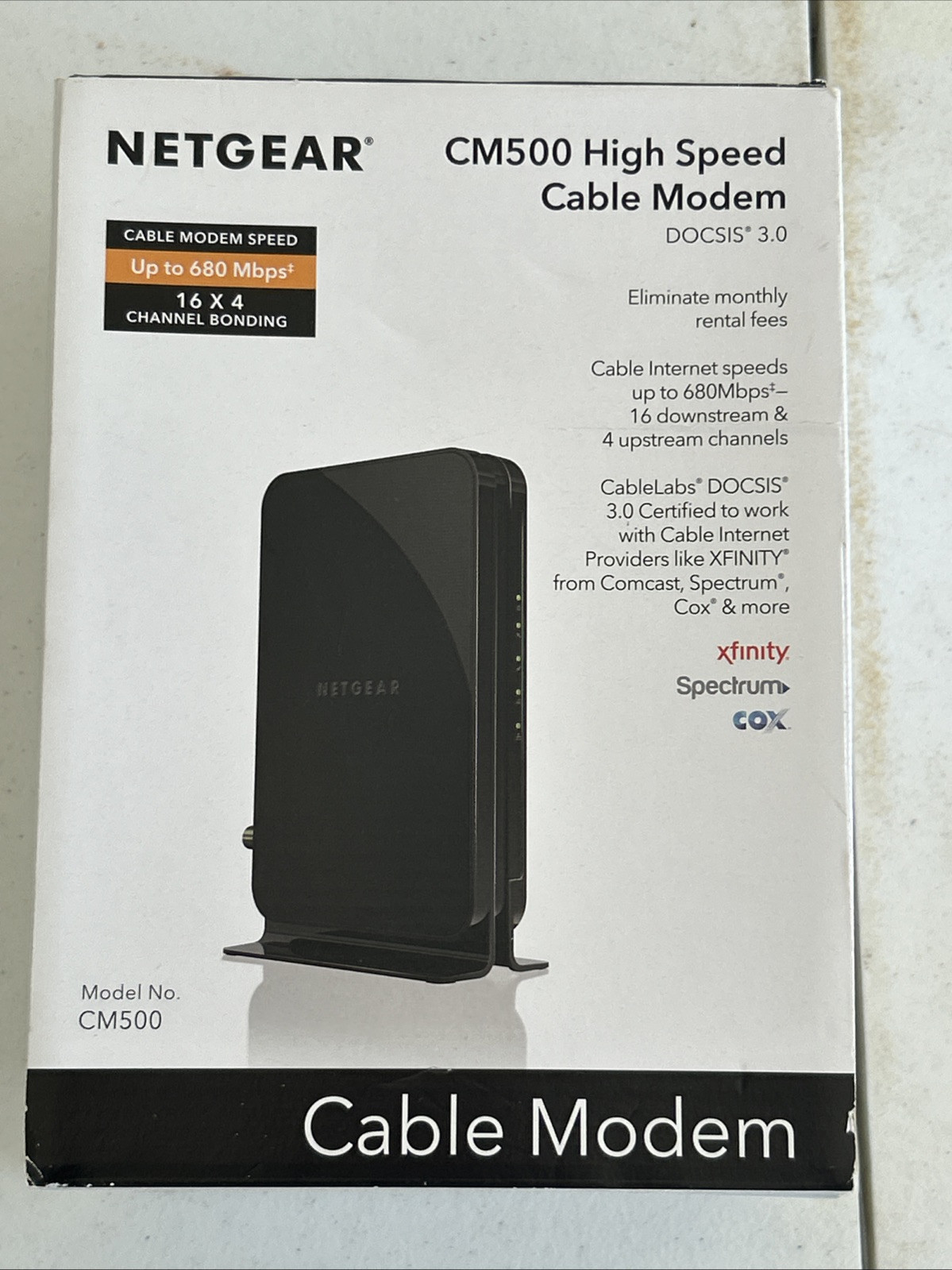 NETGEAR CM500 (CM500100NAS) 680 Mbps Cable Modem