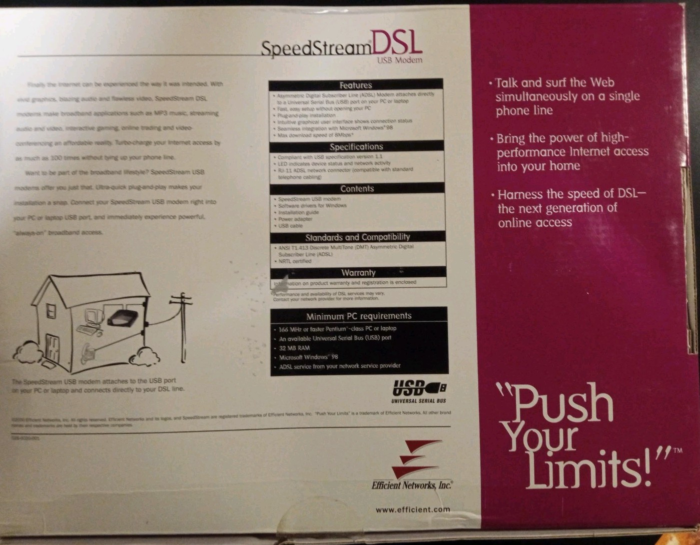 Speed Stream 4060 External USB ADSL Modem 060-4060-001 Efficient Networks