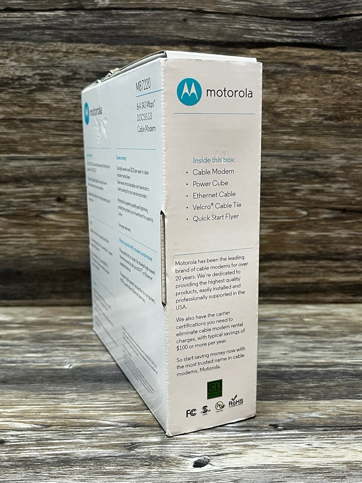 Motorola Model MB7220 8×4 DOCSIS 3.0 Cable Modem New Open Box Condition