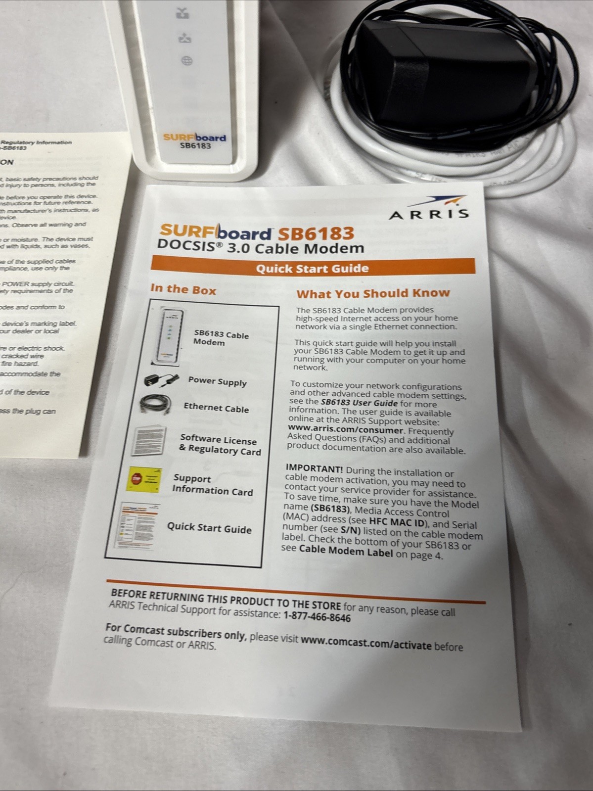 ARRIS SURFboard SB6183 DOCSIS 3.0 Cable Modem for Spectrum, COX, Xfinity
