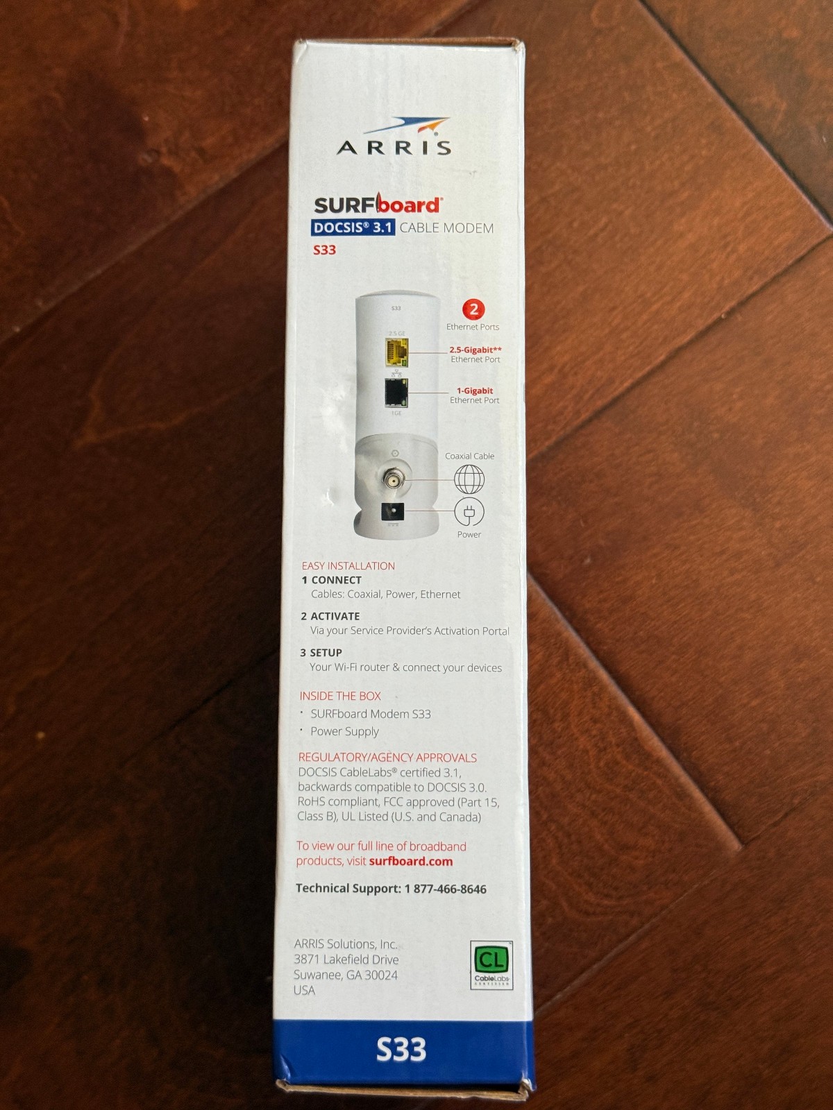 Arris S33 Surf Board Docsis 3.1 Cable Modem 3.5GBPS, 2.5Gigabit Ethernet Port