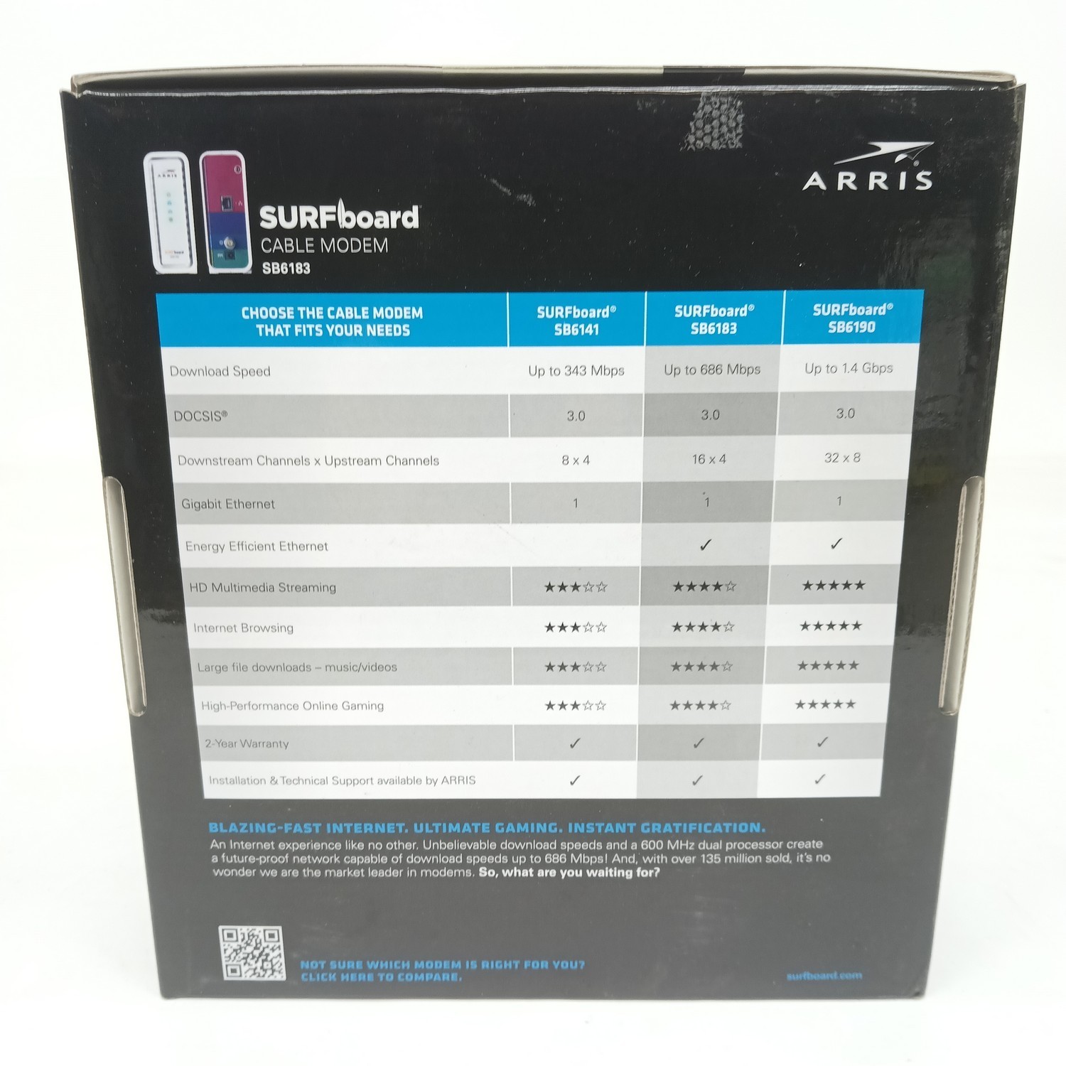 ARRIS SB6183 686 Mbps 16×4 Channels Cable 3.0 Modem, White – Surfboard