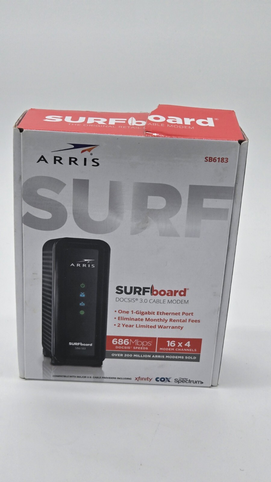 ARRIS SURFboard (16×4) DOCSIS 3.0 Cable Modem SB6183 Black 612572216712