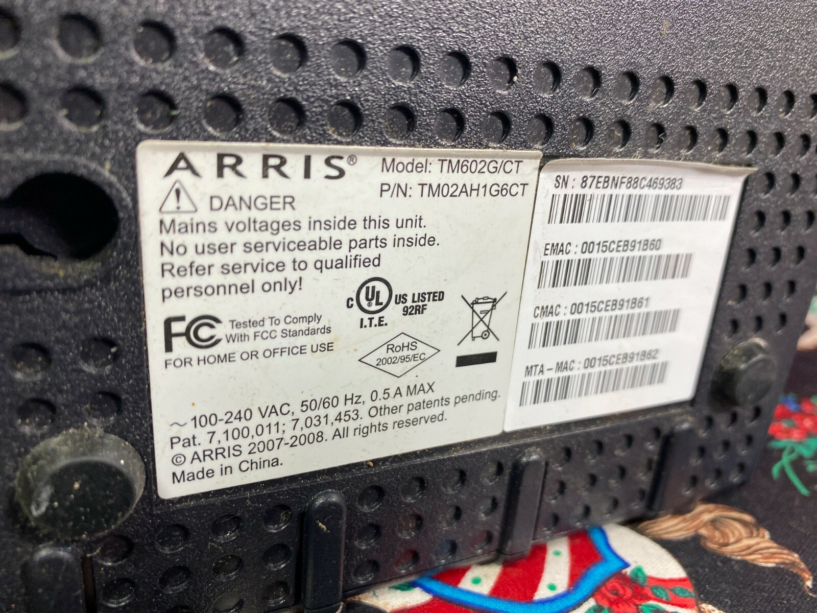 Arris TM602G/CT Cable Modem