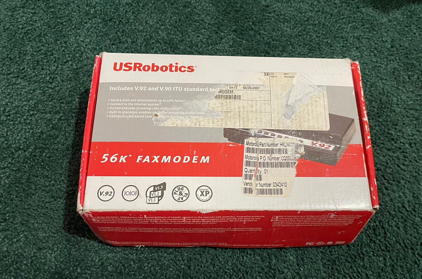 US Robotics USR5686E 56k V.92 External Serial Data Fax Modem
