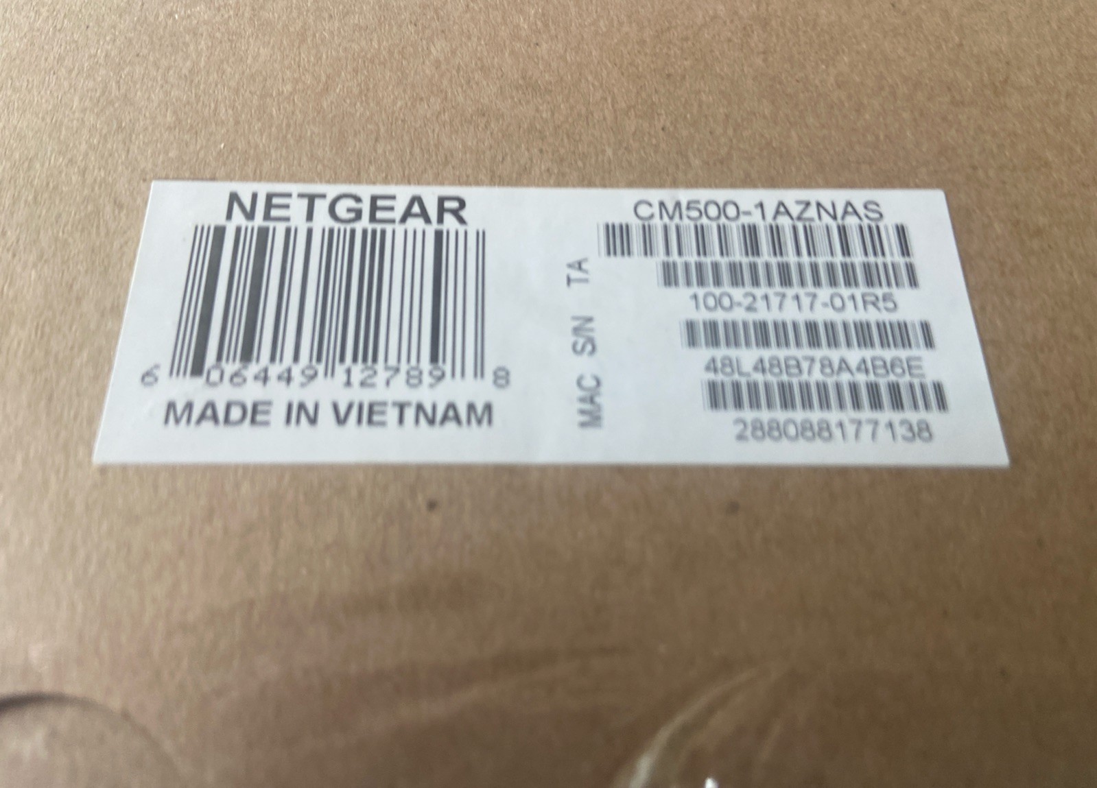 Factory Sealed Netgear High Speed Cable Modem Model CM500 – 1AZNAS DOCSIS 3.0