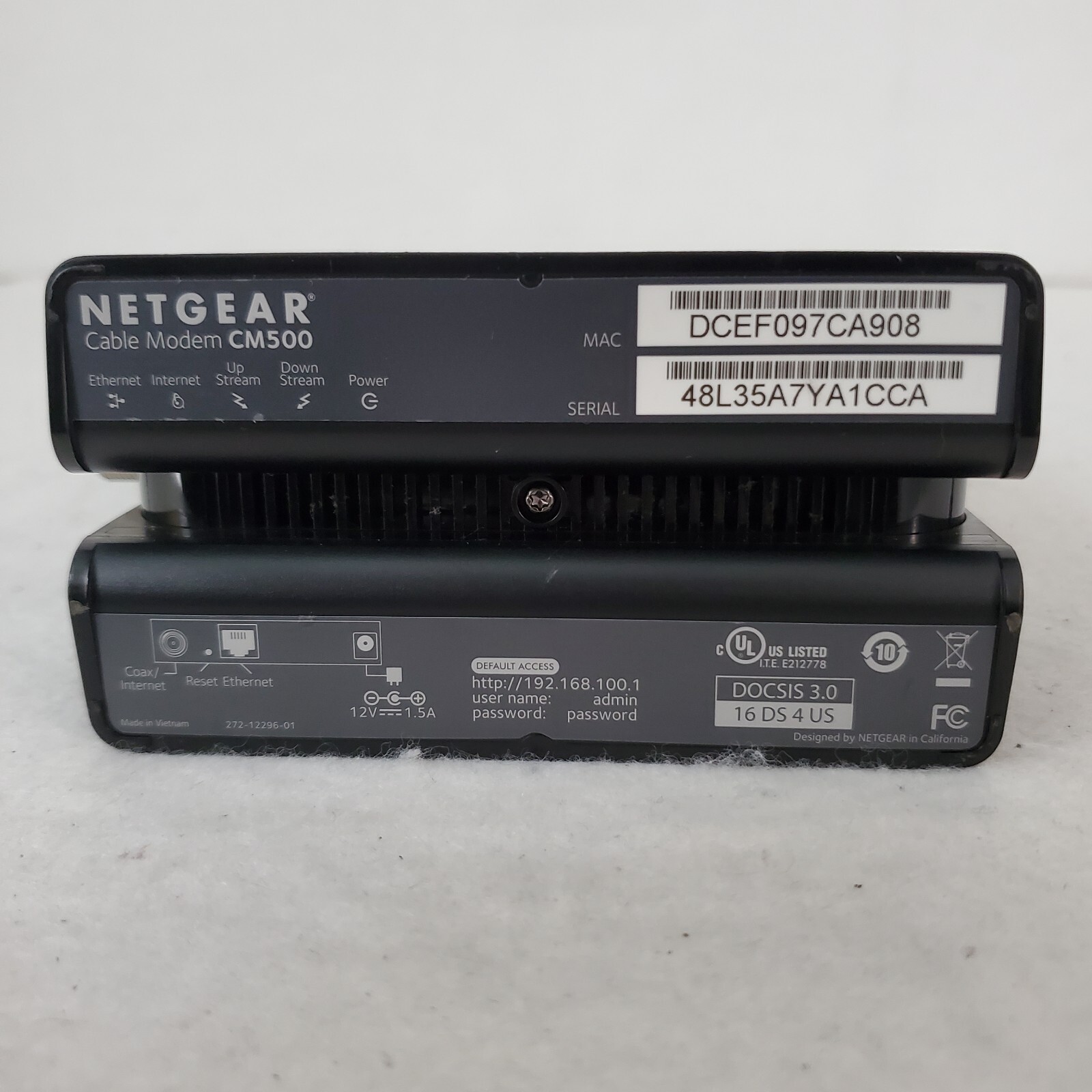 Cable Modem NETGEAR CM500 with Power Supply DOCSIS 3.0 / 16×4 680 Mbps