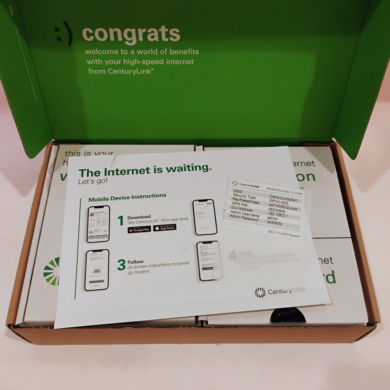 CenturyLink C1100T 802.11n DSL VDSL2 Modem WiFi Wireless Router
