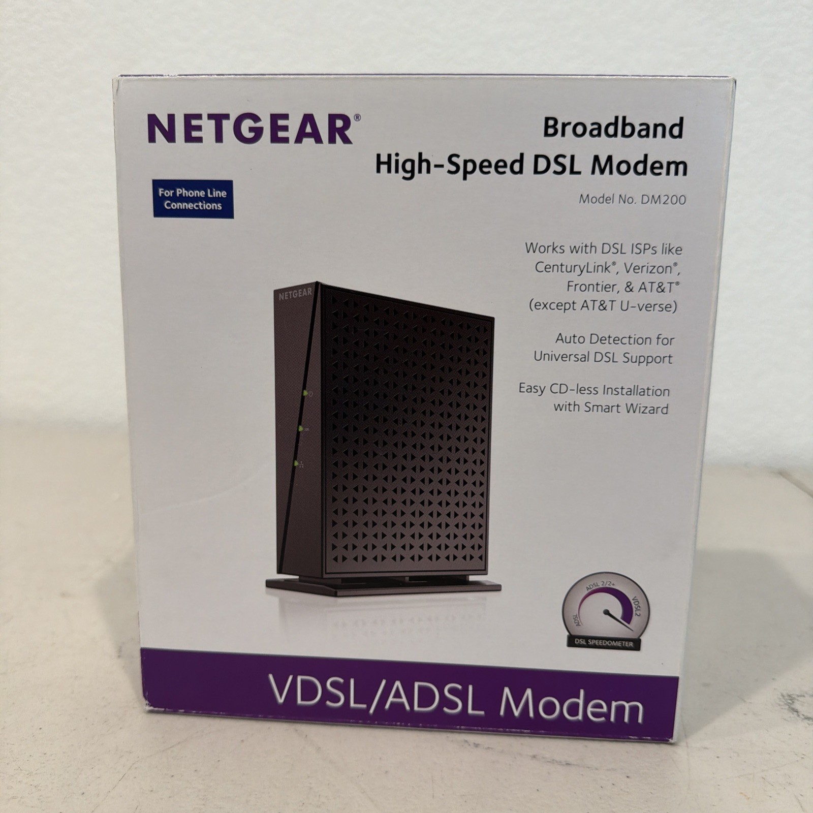 Netgear Broadband High Speed DSL Modem VDSL/ADSL DM200-100NAS Open Box
