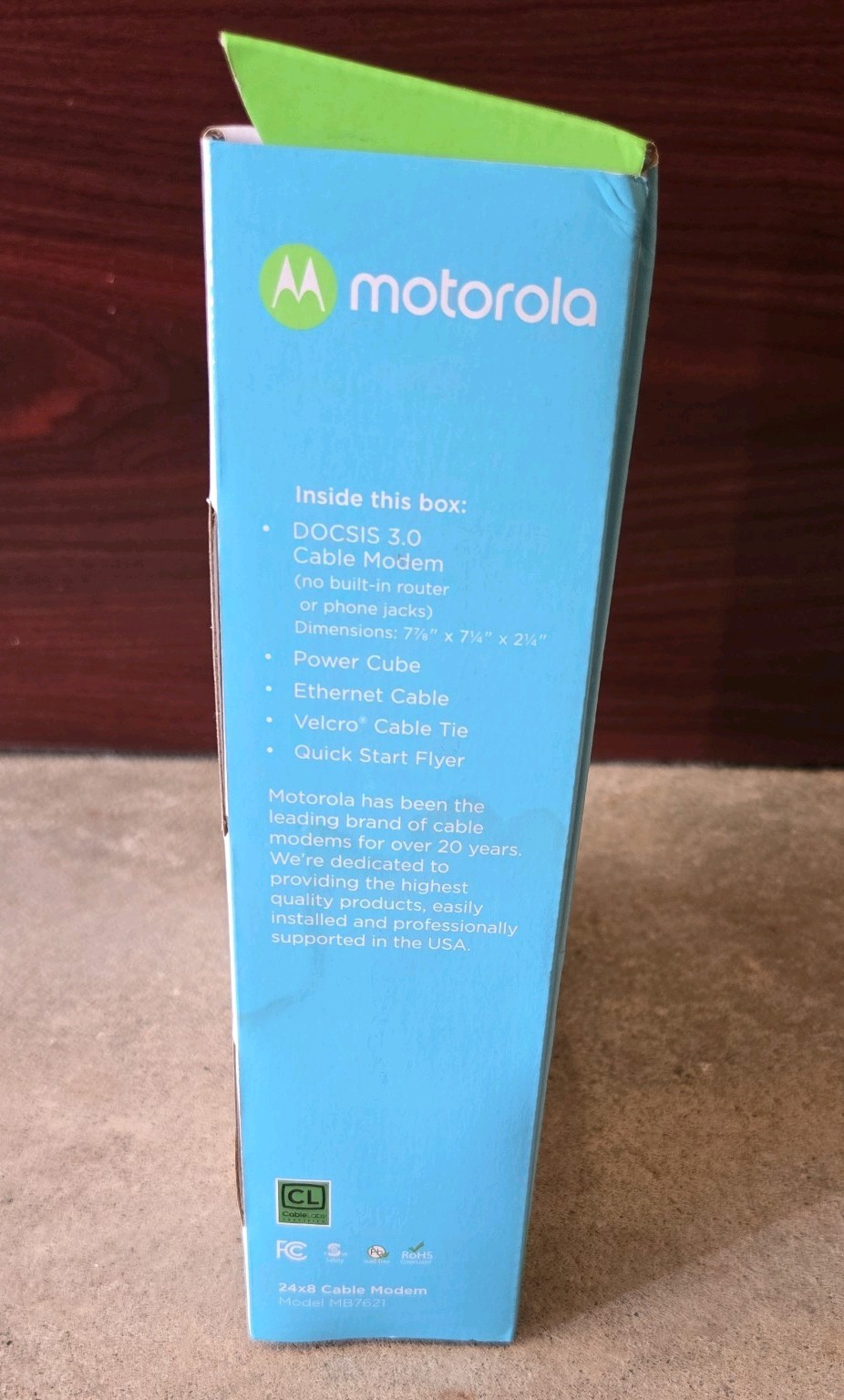 Motorola MB7621 24×8 DOCSIS 3.0 High Speed cable Modem Used w/ power adaptor