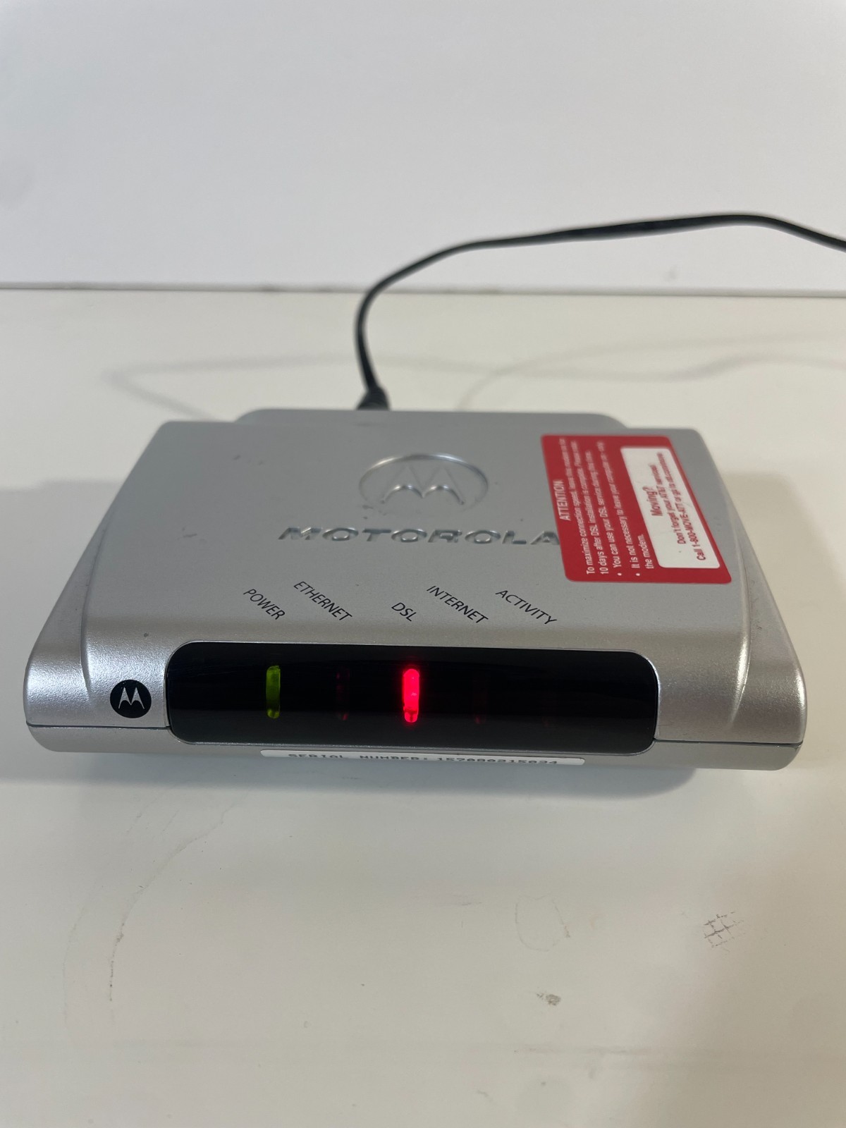 Motorola 2210-02-1022 MSTATEA DSL Ethernet Modem With Power Supply