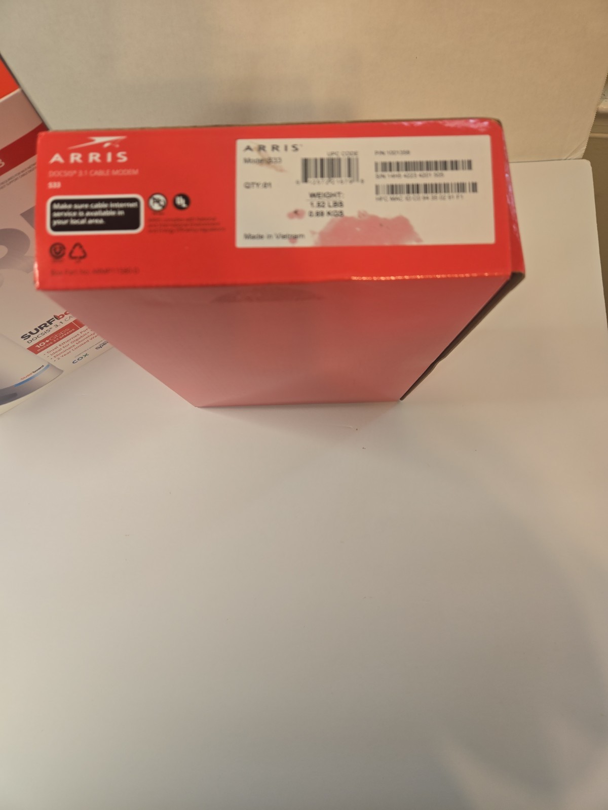 ARRIS SURFboard S33 DOCSIS 3.1 Cable Modem 10 Gbps Multi-Gigabit
