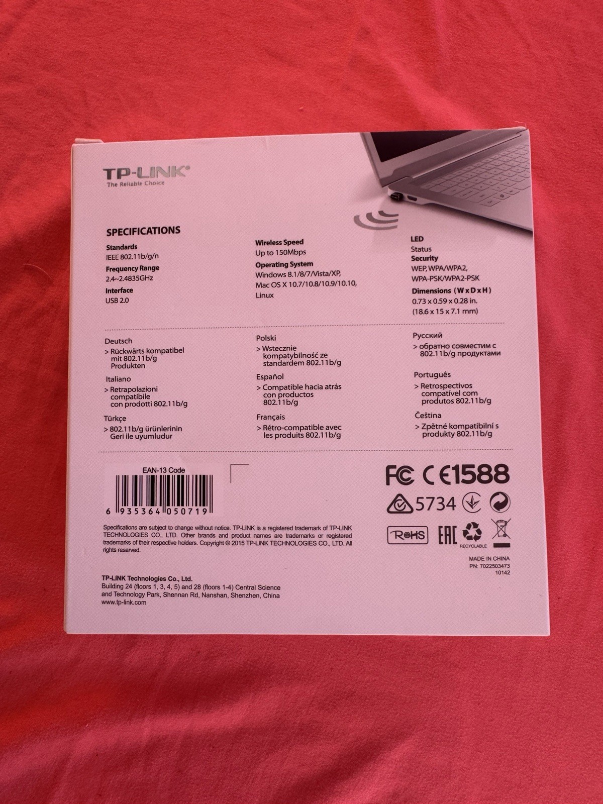 TP-LINK 150 Mbps Wireless N Nano USB Network WIFI Adapter TL-WN725N
