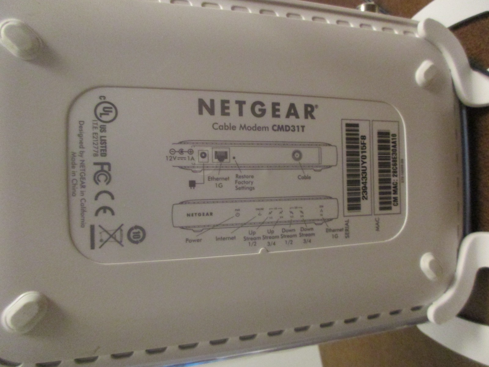 NETGEAR CMD31T Modem