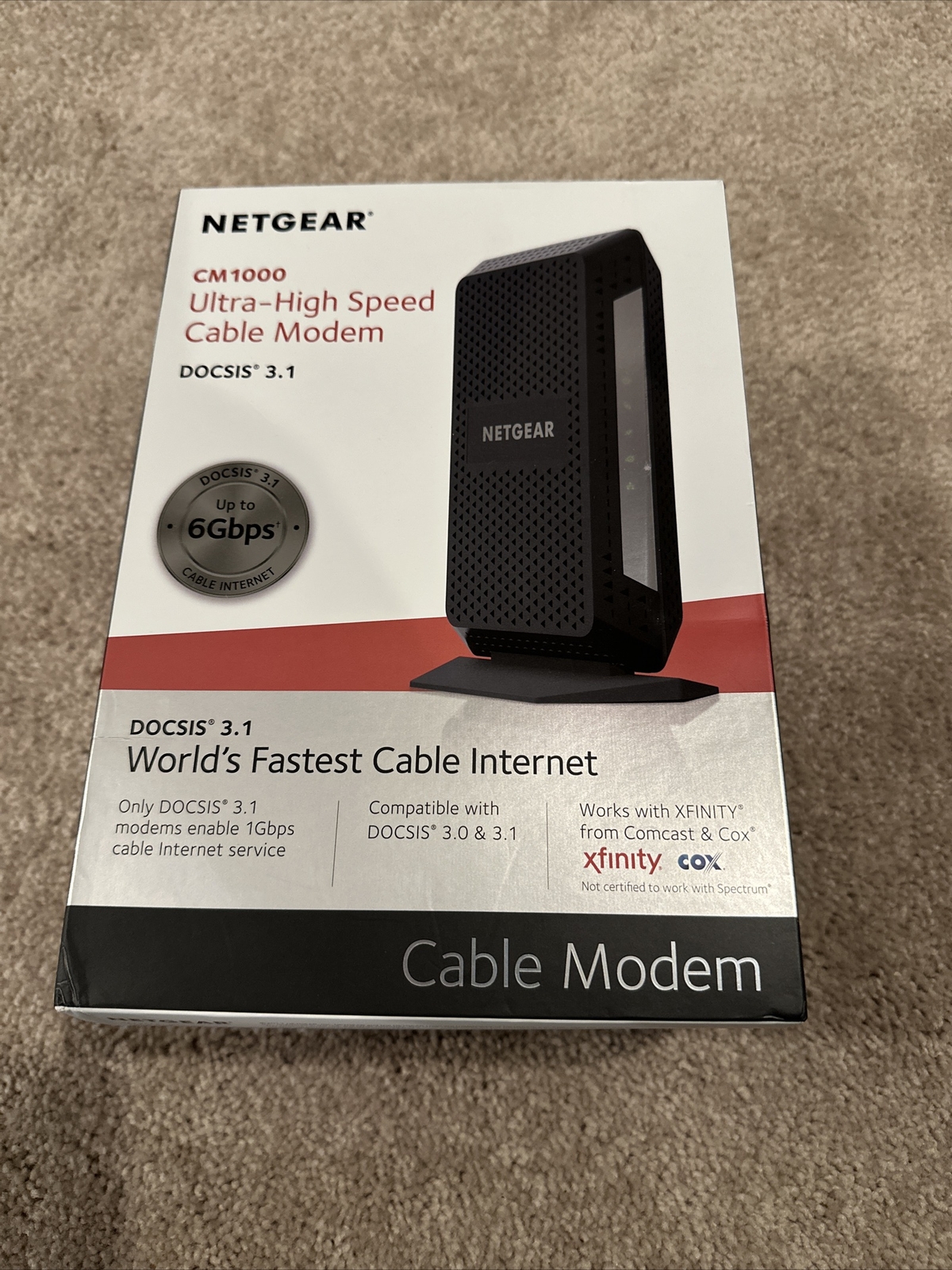 NETGEAR CM1000 Wired-Ethernet (RJ-45) Cable – CM1000100NAS (Black)