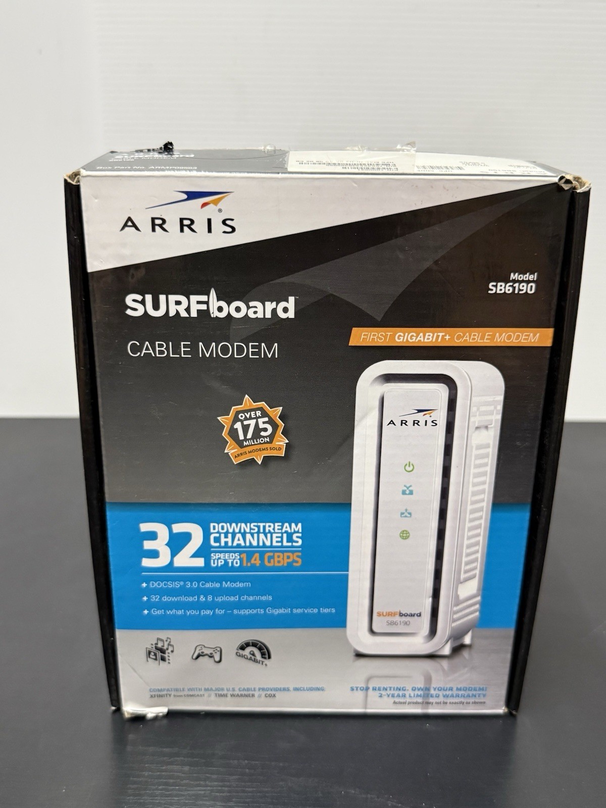 Arris SURFboard SB6190 DOCSIS 3.0 Cable Modem 32×8 w/ Box Tested Working