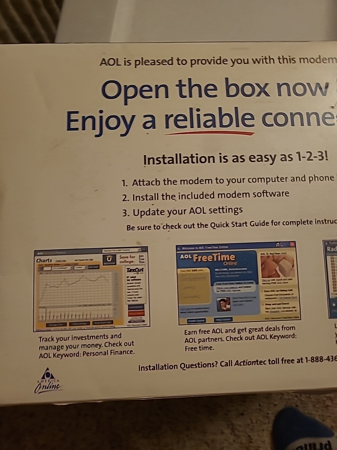 “Vintage” ActionTec Modem Kit from AOL *New* EX56012-04