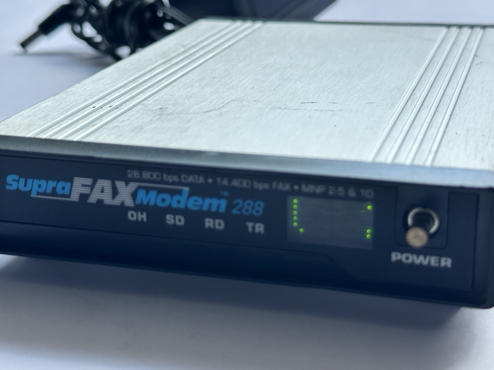 Lot of 2 SupraFAXModem 288 External Modems Mac Serial Cable PSU Tested
