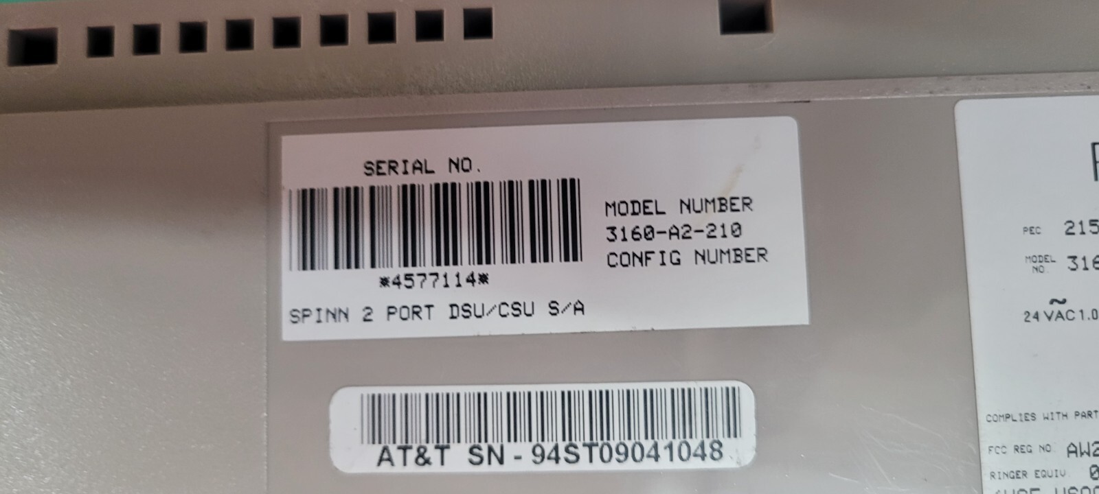 Paradyne Acculink 3160-A2-210 2-Port DSU/CSU Modem