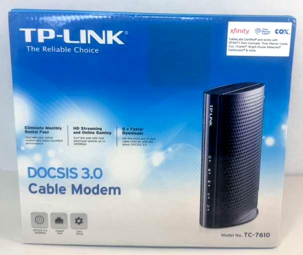 TP-Link TC-7610 300Mbps Wireless N DOCSIS 3.0 High Speed Cable Modem Gigabit