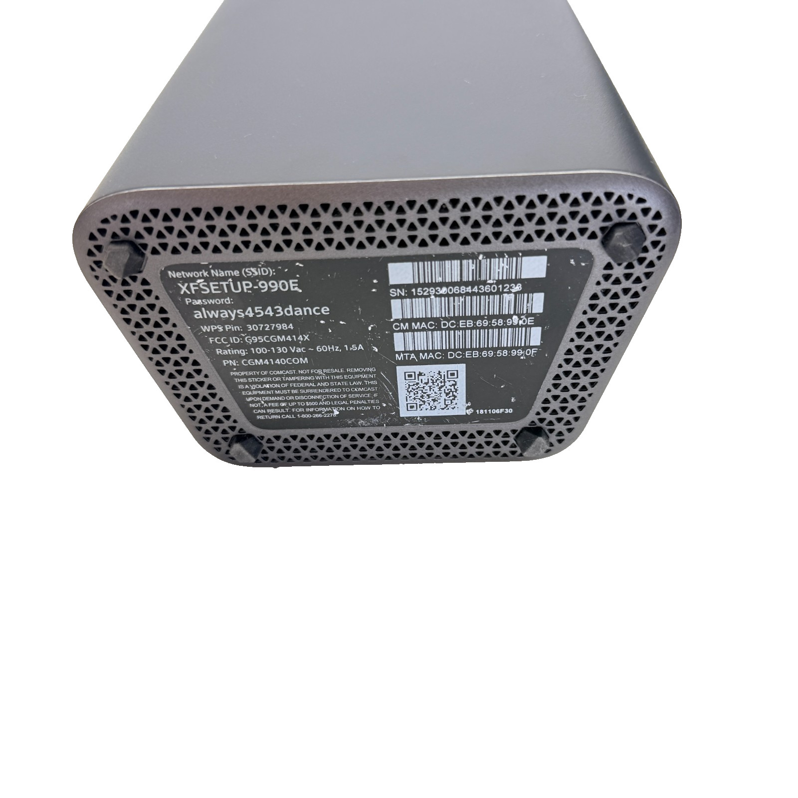 Xfinity XB6-T CGM4140COM WiFi Router & Cable Modem – With A/C Cable