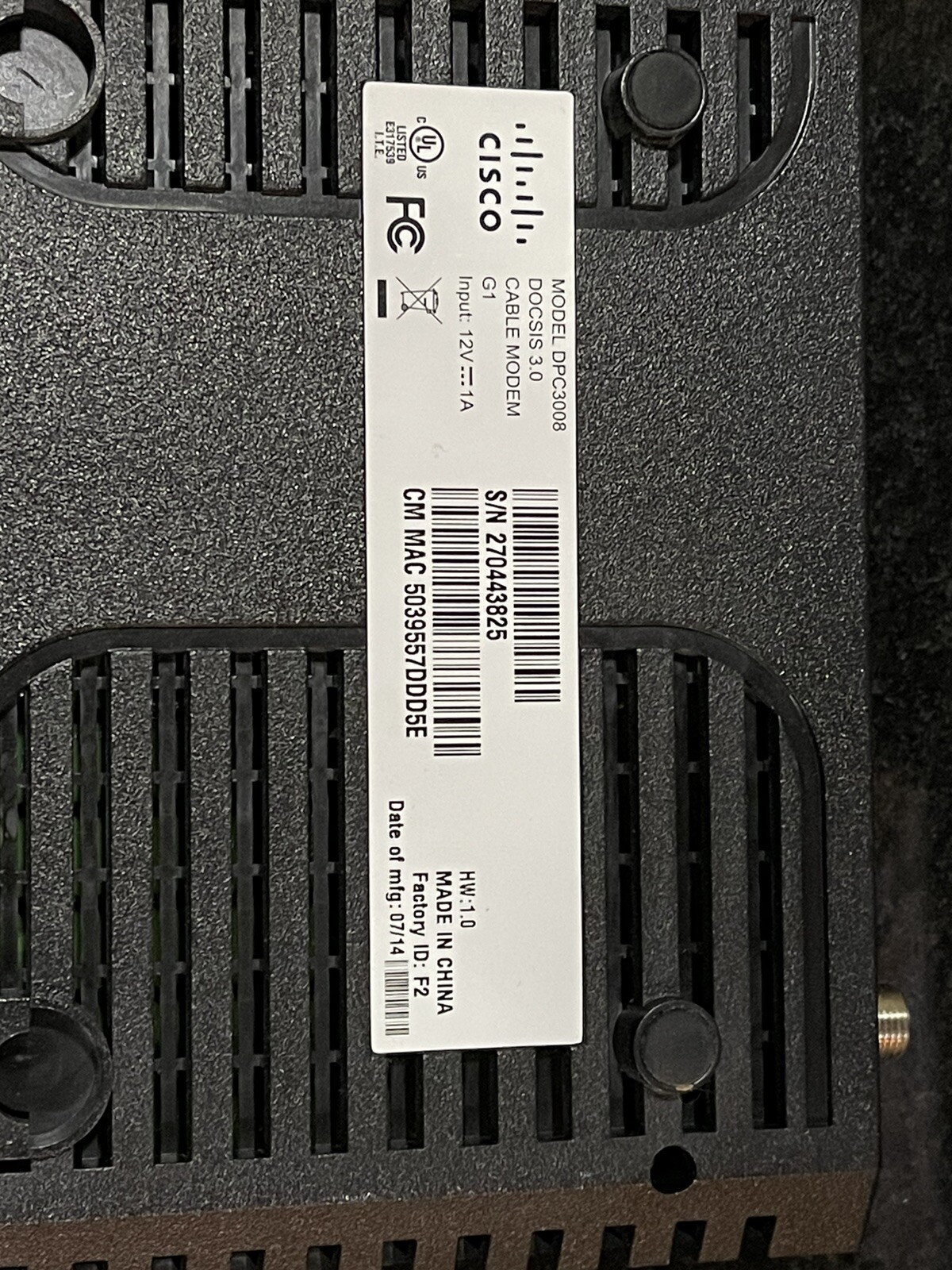 Cable Modem Internet Linksys DOCSIS (DPC3008-CC) 348.16 Mbps. Free Shipping